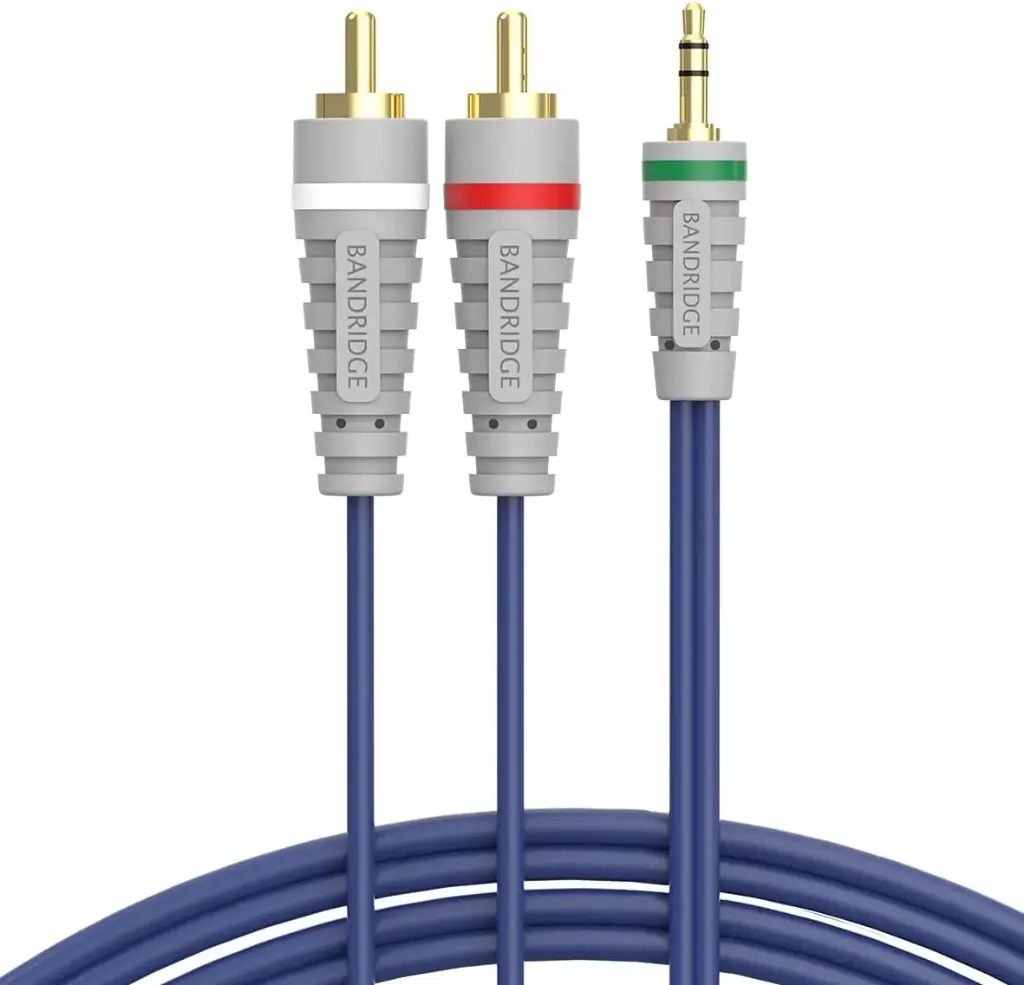 [BAL3401] Bandridge Blue Portable Audio Cable (3.5mm M - 2x RCA M 2m)